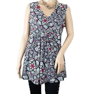 Flirty Pink Geometric Tunic Top